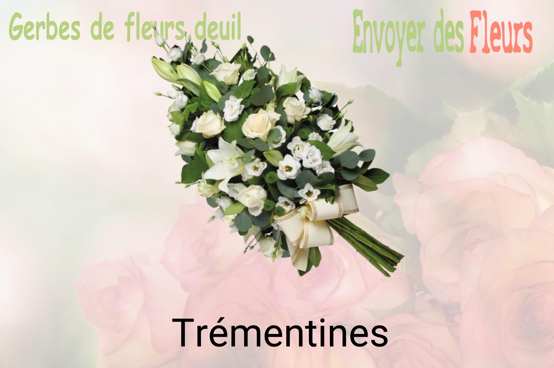 Gerbe de fleurs de deuil livrée à Trémentines